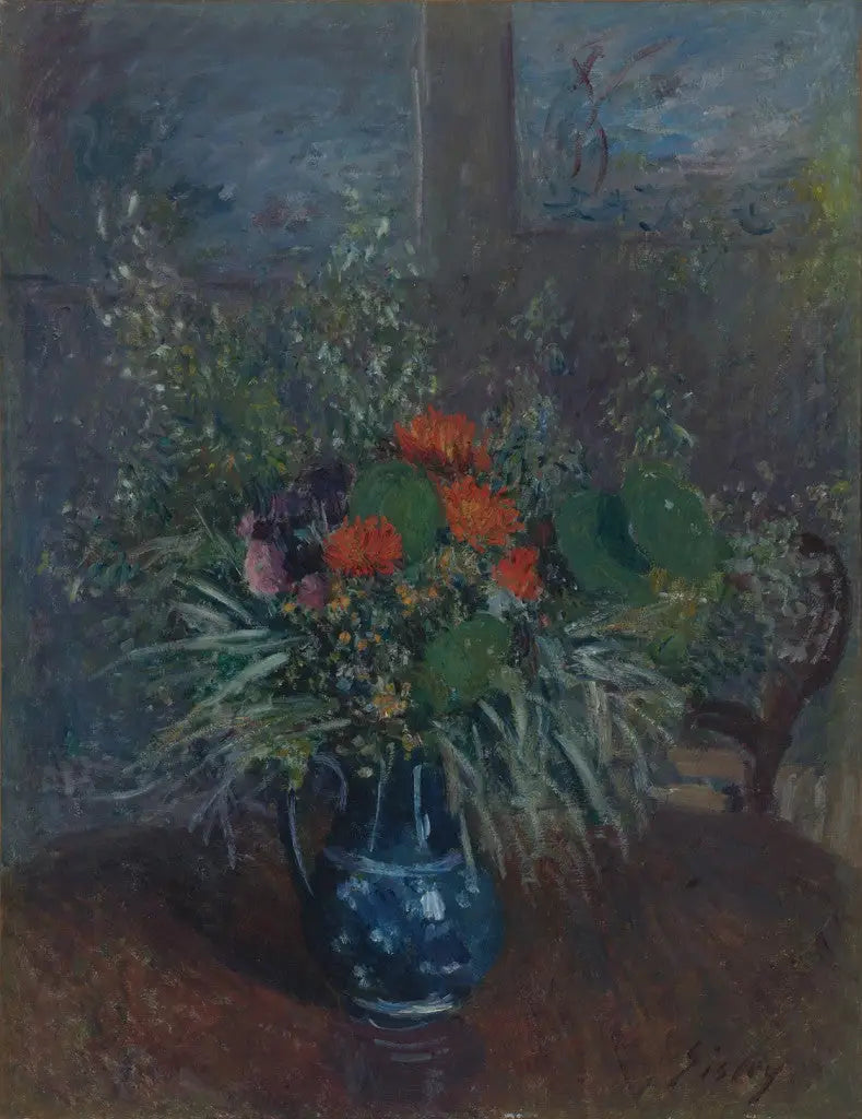 Reproduction du tableau « Fleurs sauvages - Alfred Sisley » par Alpha Reproduction en peinture à l’huile