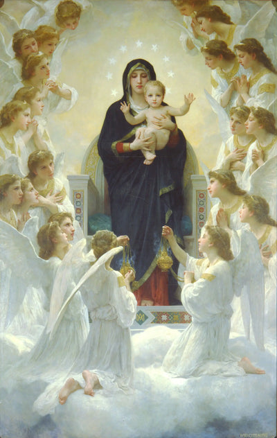 Reproduction du tableau « La Vierge aux anges - Bouguereau » par Alpha Reproduction en peinture à l’huile