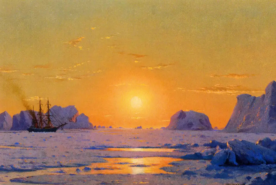 Au large du Groenland sous le soleil de minuit - William Bradford - Alpha Reproduction