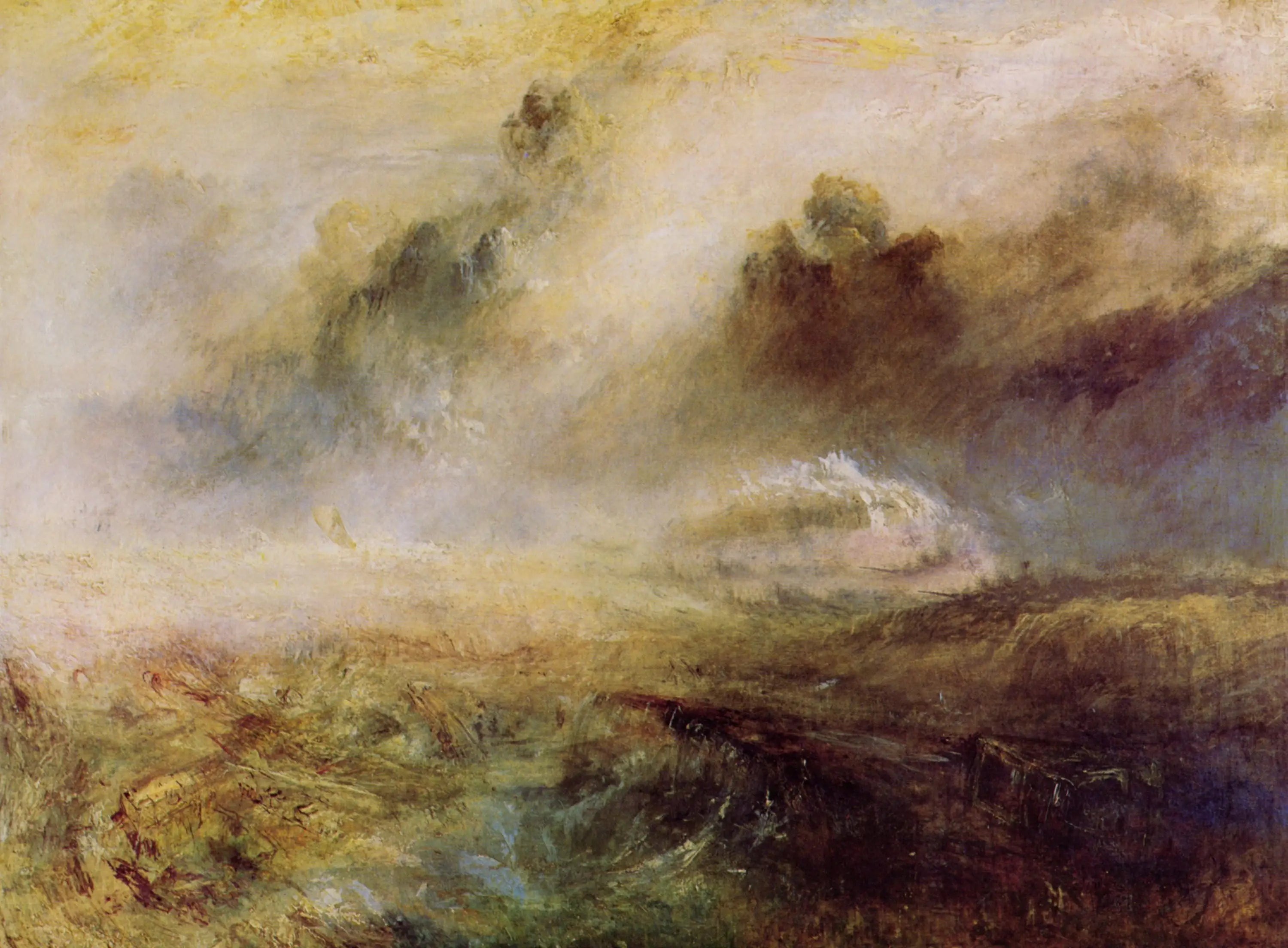 Reproduction du tableau « Rough Sea with Wreckage - J. M. W. Turner » par Alpha Reproduction en peinture à l’huile