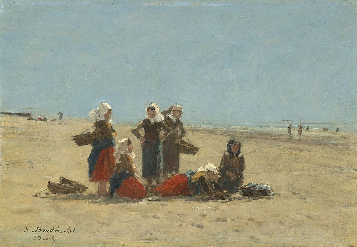 🏖 نساء على شاطئ بيرك – أوجين بودان (1881)