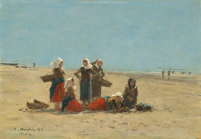 🏖 نساء على شاطئ بيرك – أوجين بودان (1881)