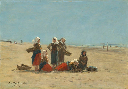 🏖 نساء على شاطئ بيرك – أوجين بودان (1881)