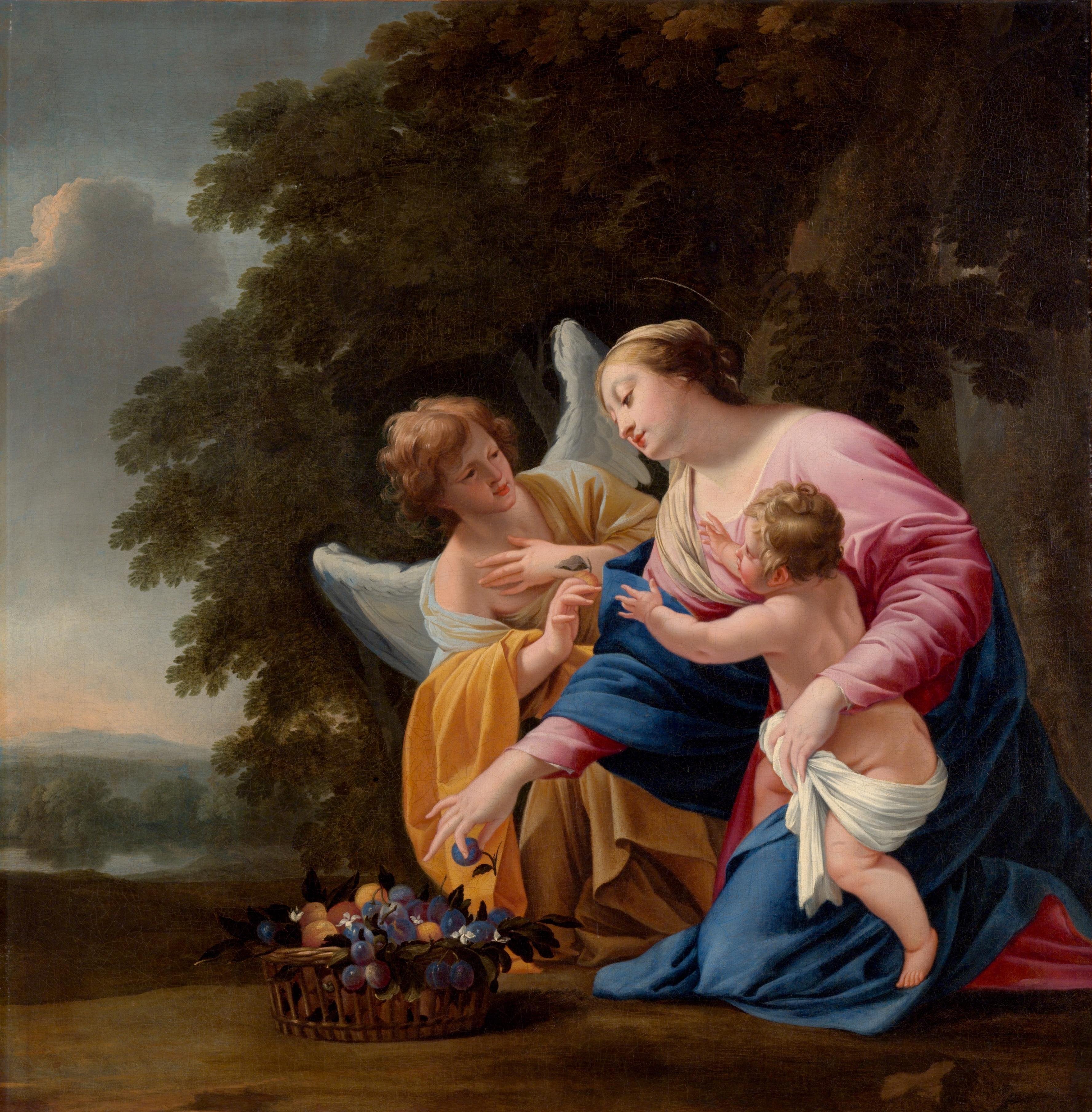 Vierge à l'Enfant avec un Ange - Simon Vouet