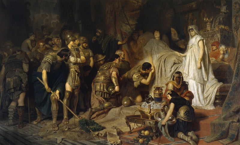 À l'article de la mort, Alexandre le Grand fait ses adieux à son armée. - Karl von Piloty
