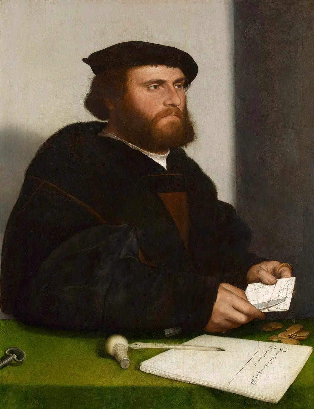 A Merchant of the German Steelyard: 'Hans of Antwerp' - Hans Holbein le Jeune image 1 reproduction de peinture à l’huile