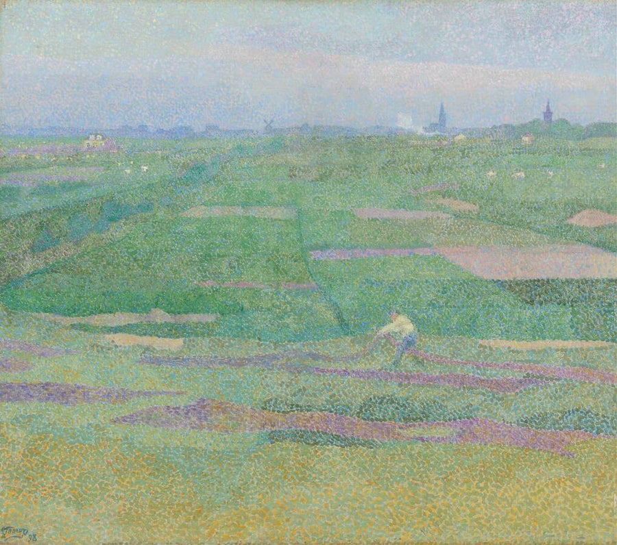 Aan de duinzoom of Netten drogen tusschen Katwijk binnen en Katwijk aan Zee - Jan Toorop