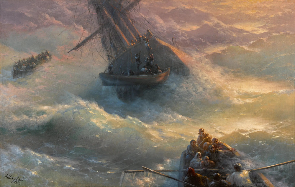 Abandon du navire - Ivan Aïvazovski image 1 copie peinte à la main à l’huile