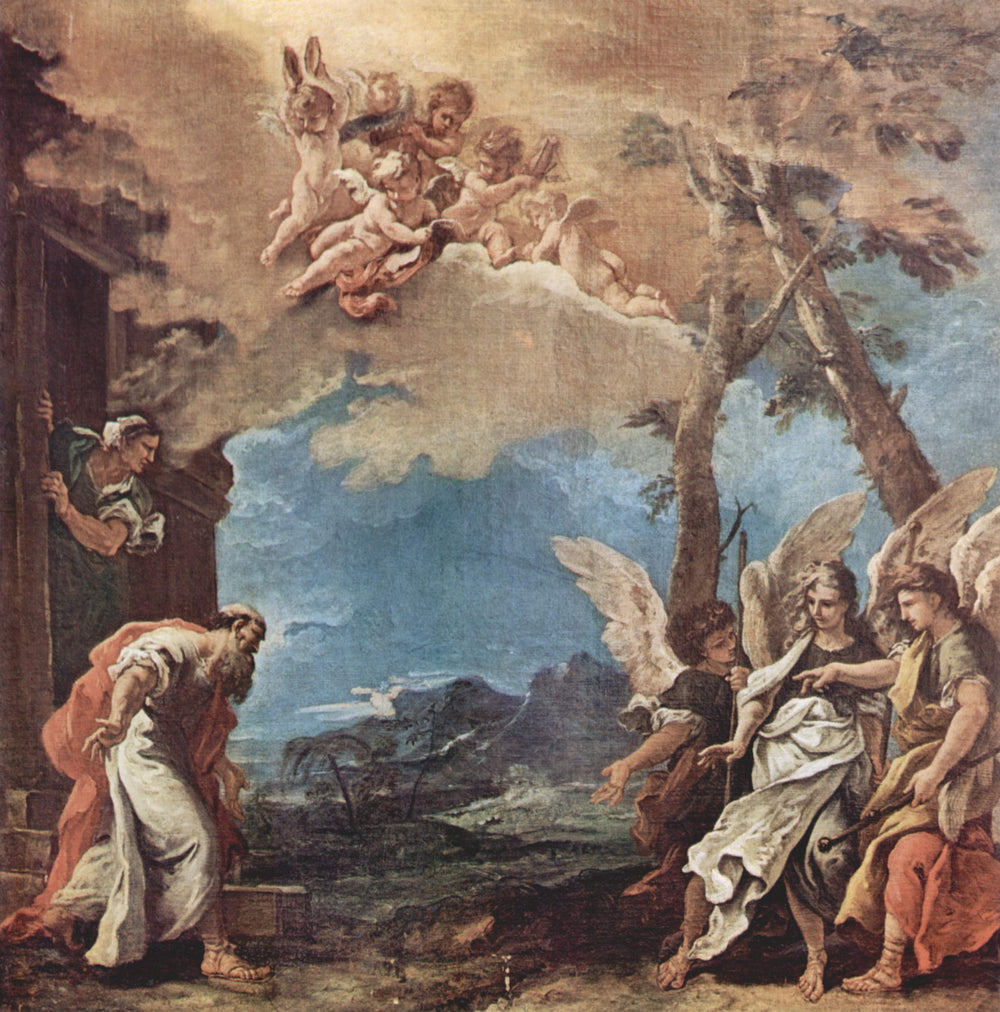Abraham et les trois anges - Sebastiano Ricci image 1 reproduction artisanale de tableau