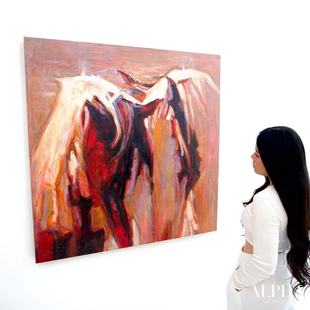 Abstract Horse – Somchai | 100 x 100 cm Reproductions de tableaux à la peinture à l’huile