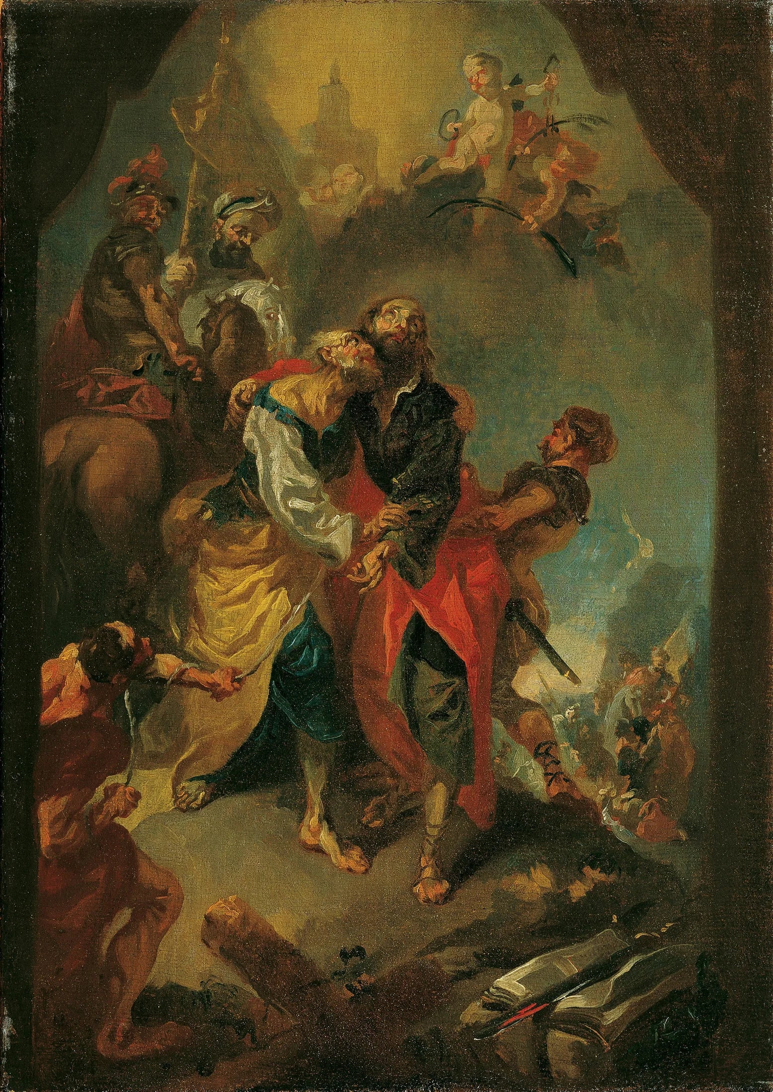 Adieux aux apôtres Pierre et Paul avant leur martyre - Franz Anton Maulbertsch image 1 reproduction de peinture à l’huile