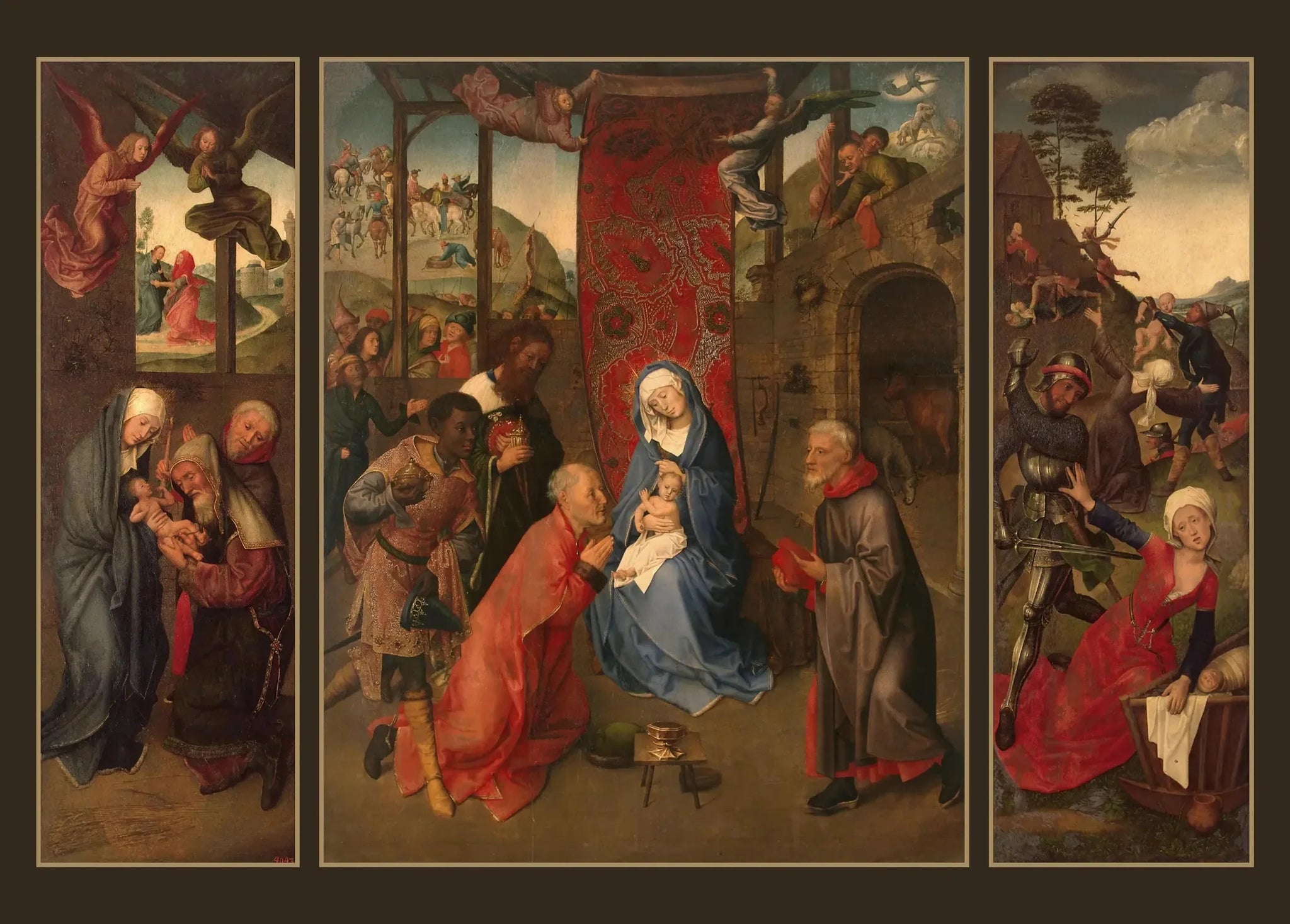 Adoration des Mages (Triptyque) - Hugo van der Goes image 1 copie de tableau peinte à la main