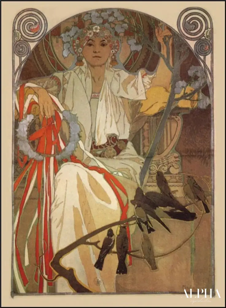 Affiche pour la célébration de musique et de chant printemps 1914 à Prague - Mucha - Reproductions de tableaux et peintures haut de gamme