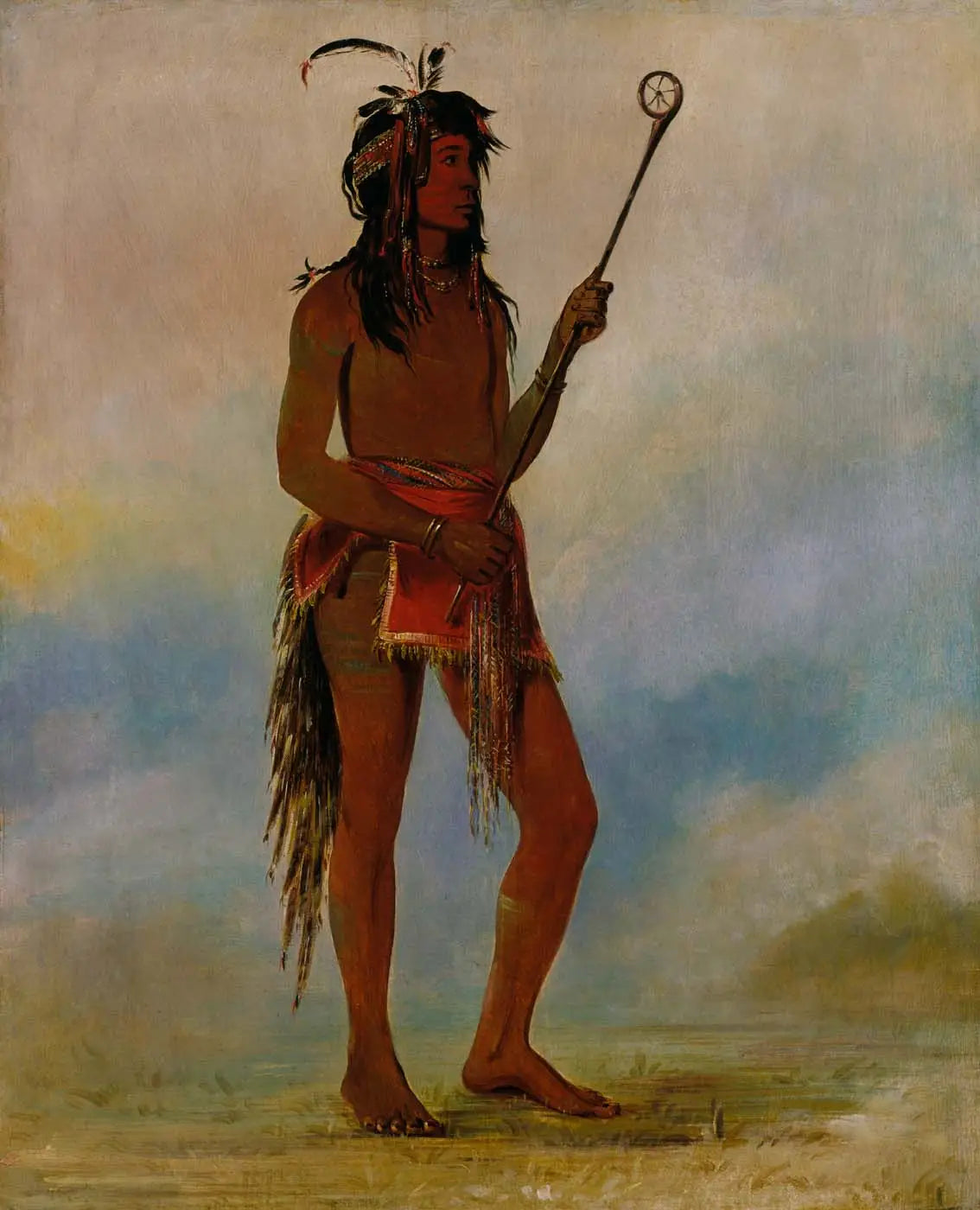 Ah-nó-je-nahge Celui qui se tient des deux côtés un joueur de balle distingué - George Catlin - Alpha Reproduction