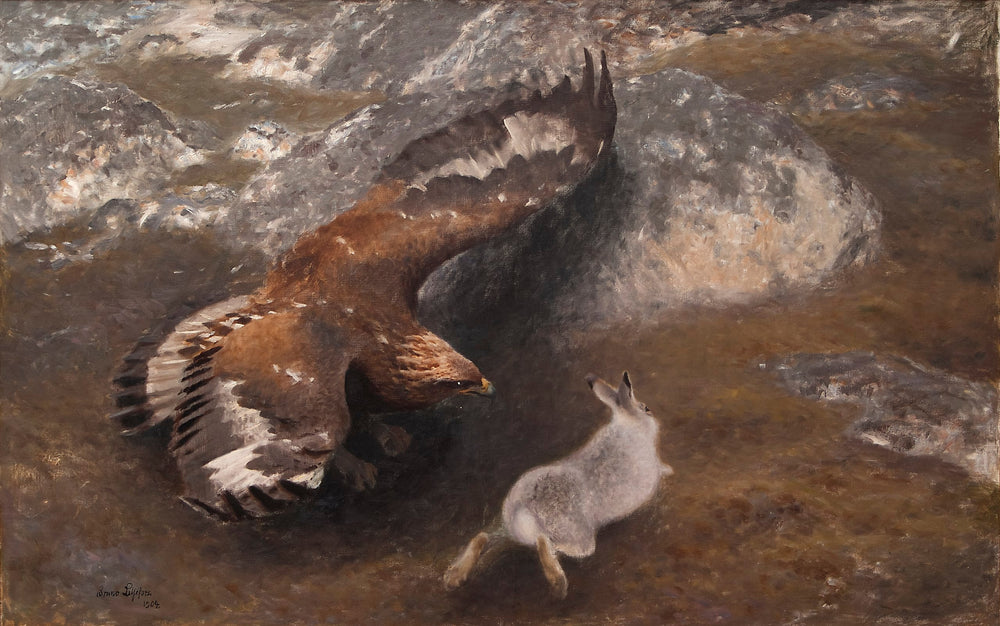 Aigle et Lièvre - Bruno Liljefors