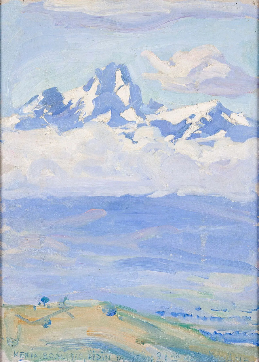 Mont Kenya, anniversaire de mariage de ses parents, peinture d’Akseli Gallen-Kallela