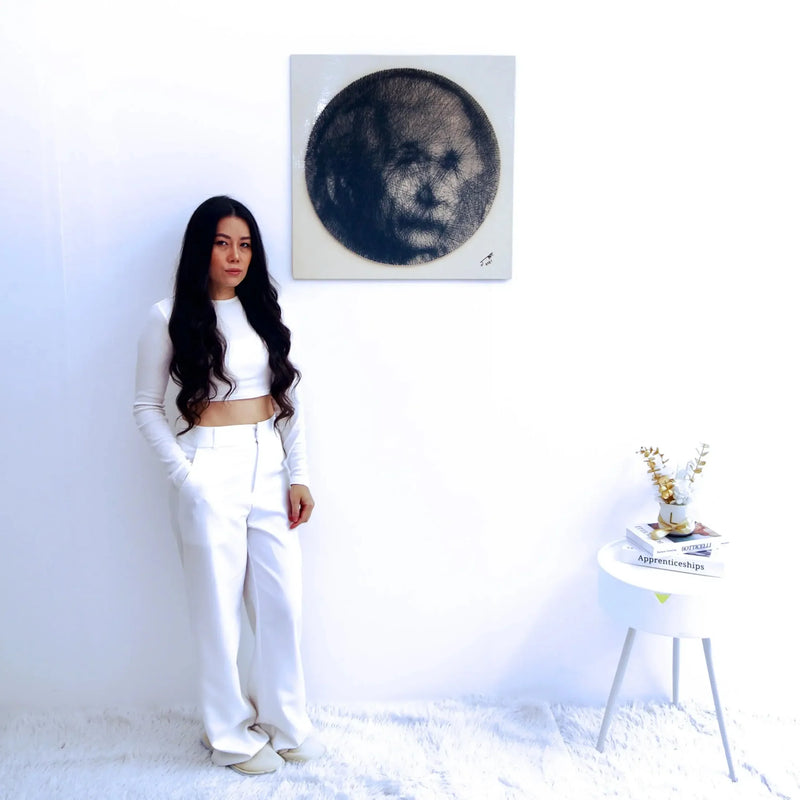 فن الخيوط لألبرت أينشتاين | 60 × 60 سم