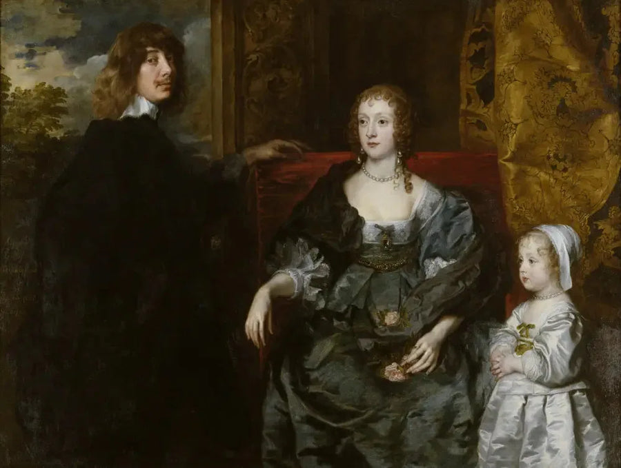 ألبيرنون بيرسي، الحادي عشر كونت نورثمبرلاند (1602-1668) وزوجته الأولى ليدي آن سيسيل (توفيت في 1637) وابنتهما، ليدي كاثرين بيرسي (1630-1638) - أنطوان فان دايك