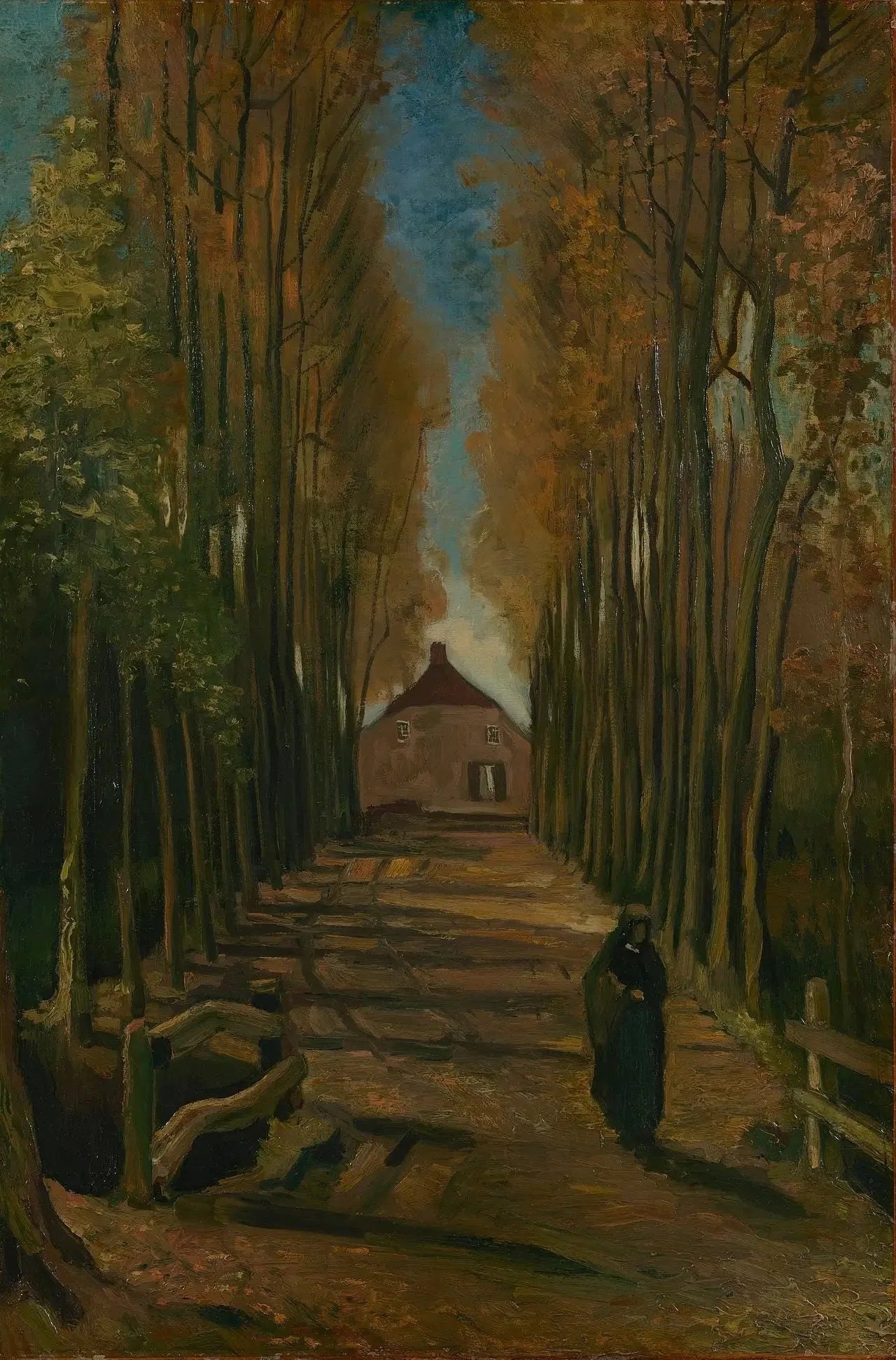 Allée des Peupliers en Automne - Vincent van Gogh image 1 reproduction de peinture à l’huile