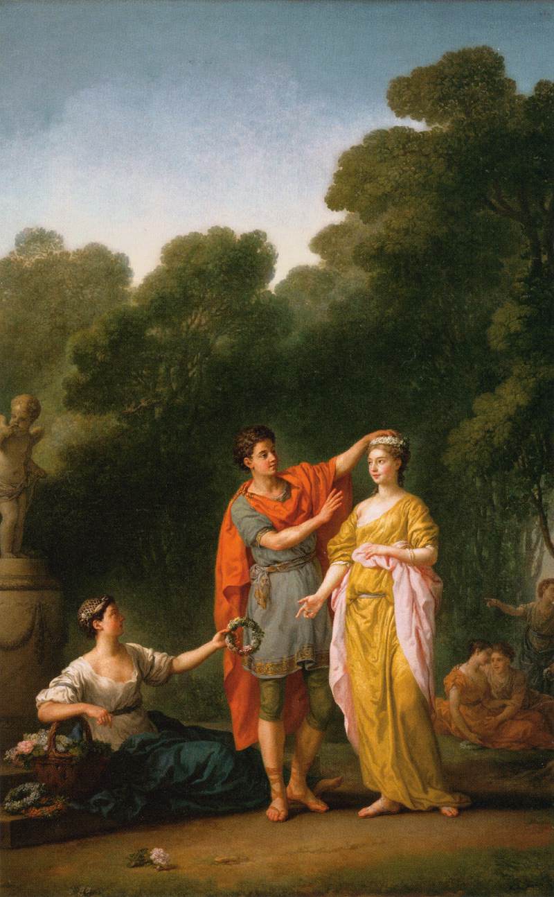 Amant couronnant sa maîtresse - Joseph-Marie Vien image 1 reproduction réalisée par Alpha Reproduction