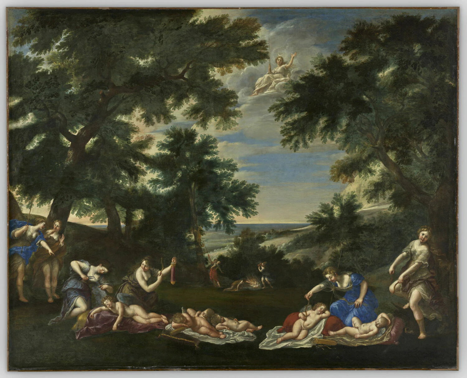 Les Amours désarmés par les nymphes de Diane, dit aussi à tort La Terre - Francesco Albani