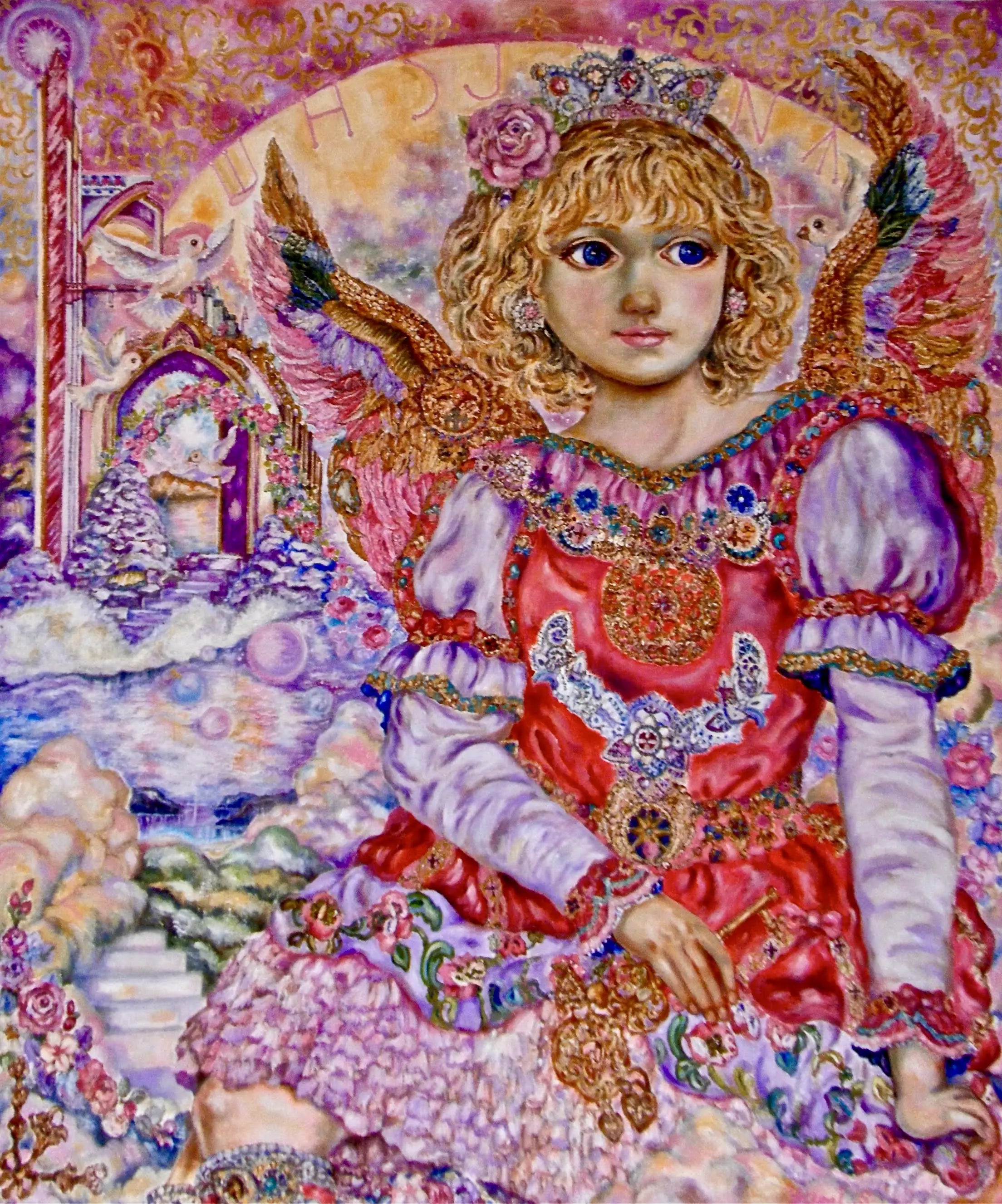 An angel with the keys to heaven - Yumi Sugai Reproductions de tableaux à la peinture à l’huile