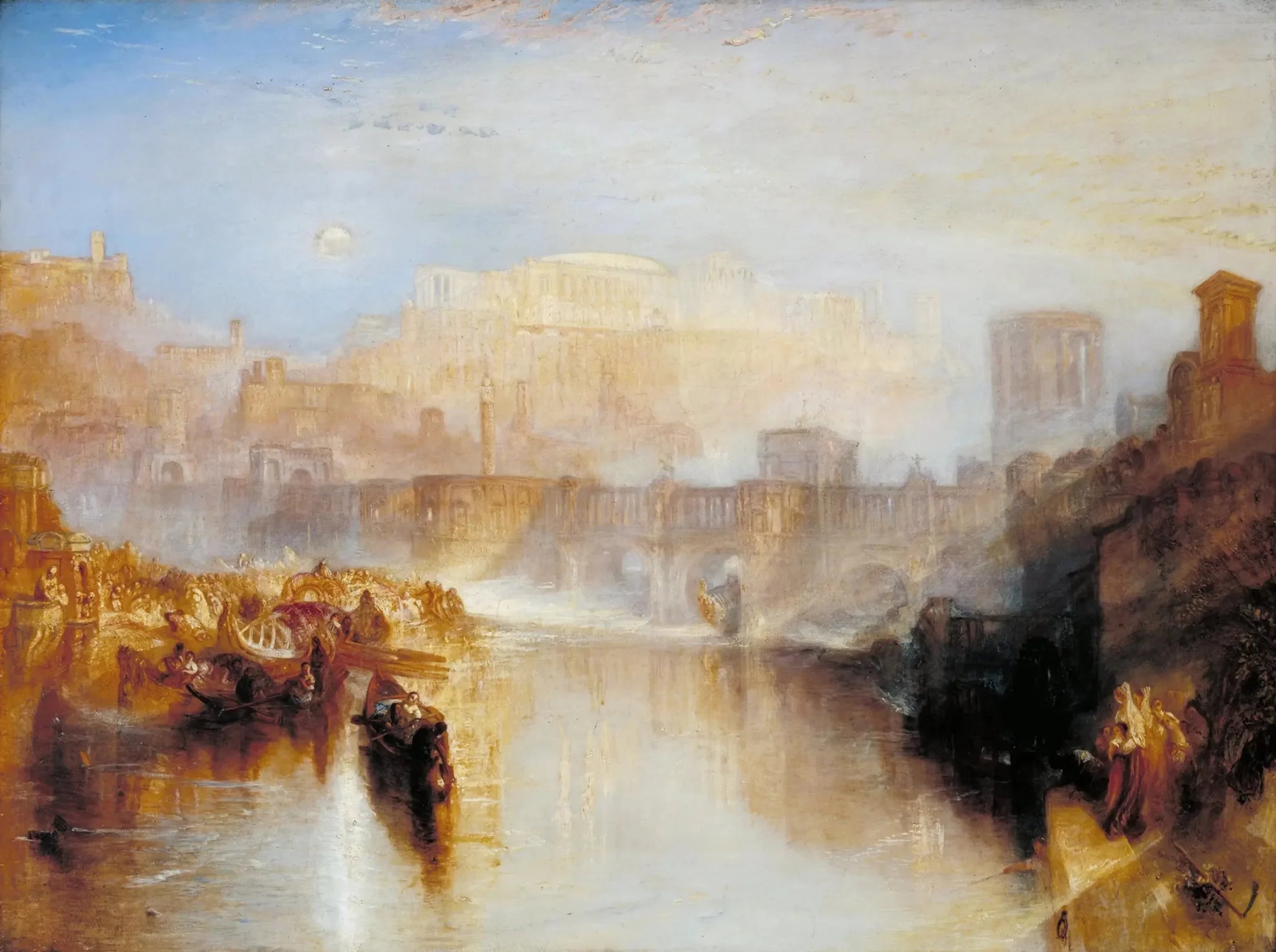 Ancient Rome; Agrippina Landing with the Ashes of Germanicus - J. M. W. Turner image 1 tableau peint à l’huile sur toile
