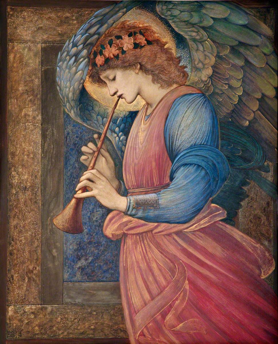 Ange jouant du flageolet - Edward Burne-Jones image 1 reproduction d’œuvre d’art à l’huile
