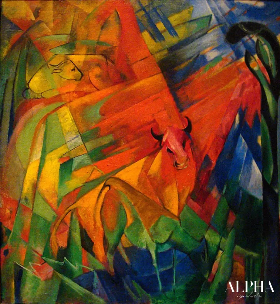 Animaux dans un paysage - Franz Marc - Reproductions de tableaux et peintures haut de gamme