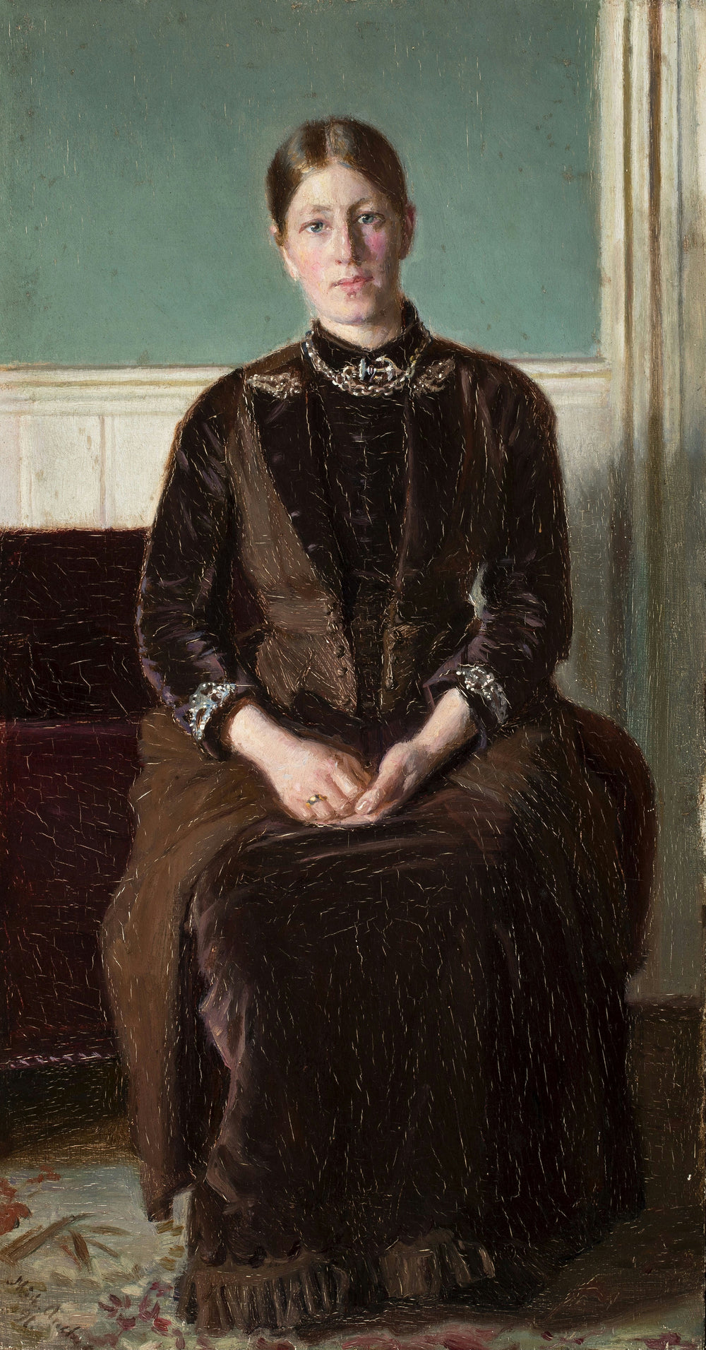 Anna Ancher assise dans la salle nord. - Michael Peter Ancher - Alpha Reproduction