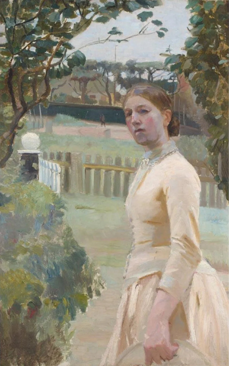 Anna Ancher dans le jardin, Markvej. - Michael Peter Ancher