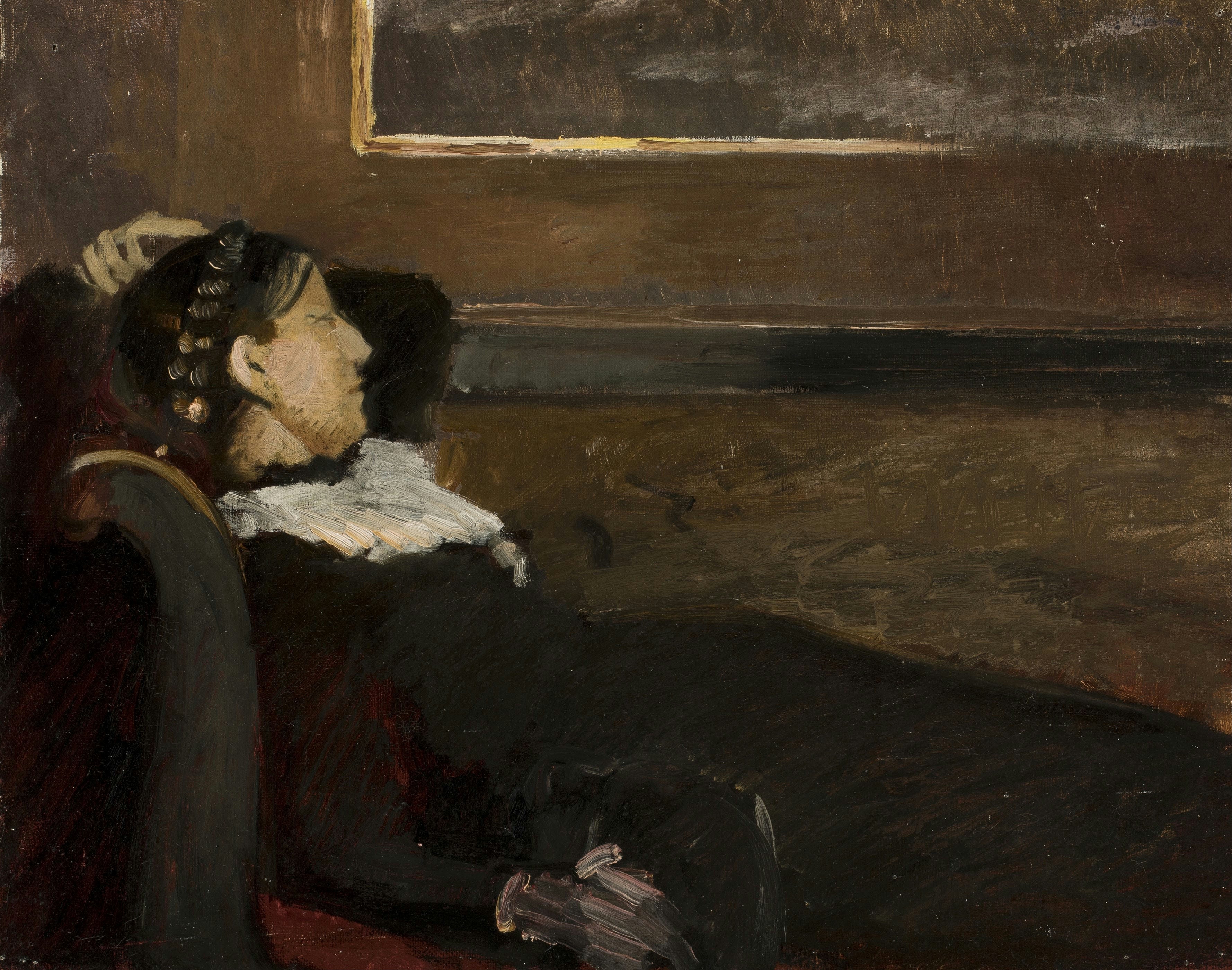 Anna Ancher se repose dans la salle à manger de Brøndum. - Michael Peter Ancher - Alpha Reproduction