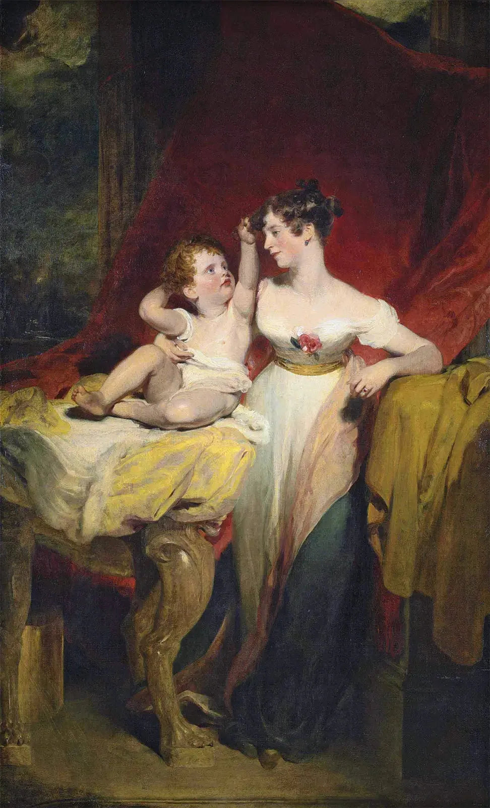 Anne, Viscountess Pollington, later Countess of Mexborough, with her son John Charles - Thomas Lawrence image 1 reproduction de peinture à l’huile