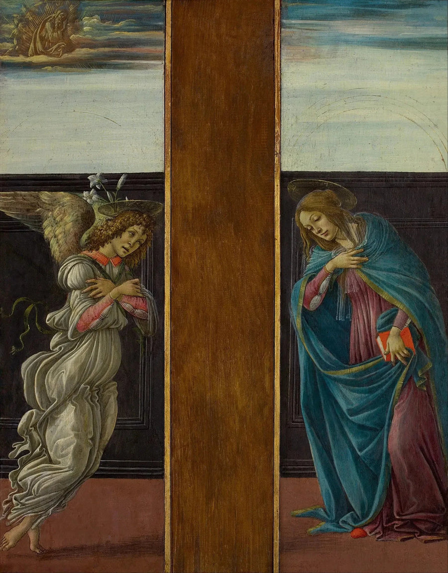 L’Archange Gabriel et la Vierge annoncée de Botticelli et atelier, musée Pouchkine – reproduction peinture à l’huile sur toile
