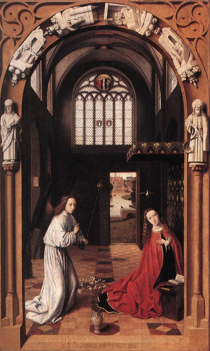 Annonciation - Petrus Christus image 1 copie de tableau peinte à la main