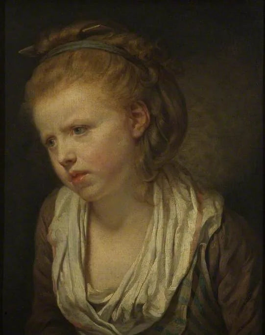 Anxiété', Tête d'une fille - Jean-Baptiste Greuze image 1 reproduction de peinture à l’huile