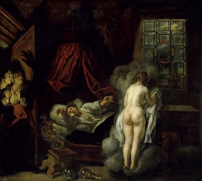 Apparition nocturne (le rêve) - Jacob Jordaens image 1 reproduction artisanale de tableau