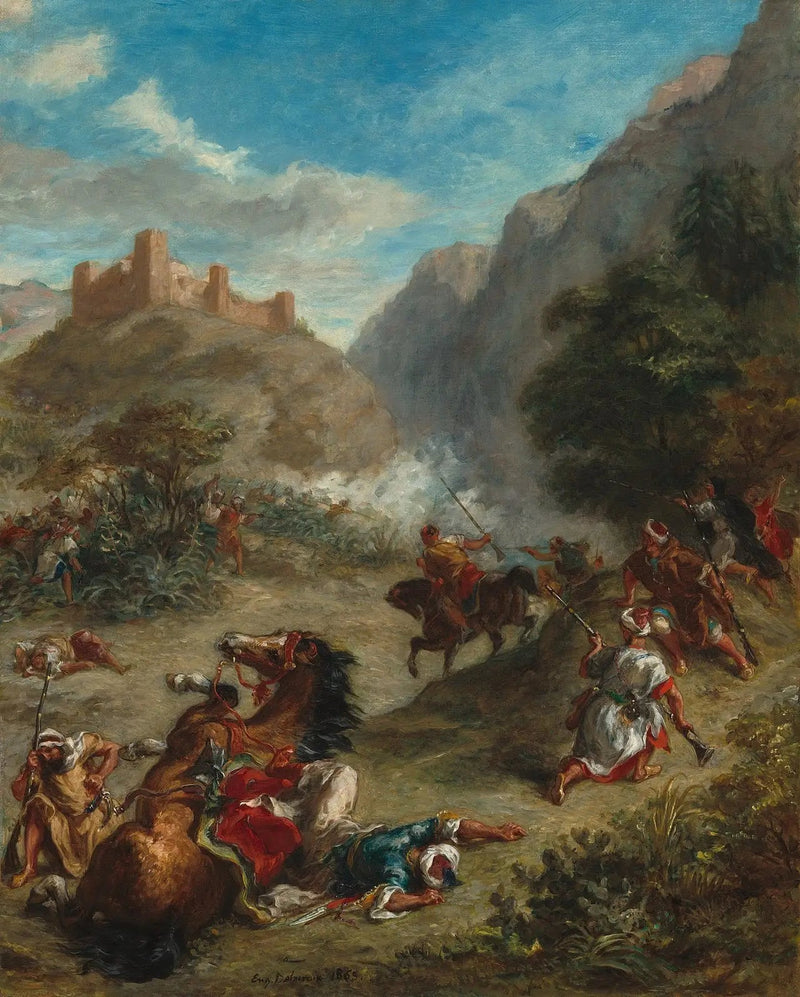 العرب يتشاجرون في الجبال - يوجين ديلاكروا
