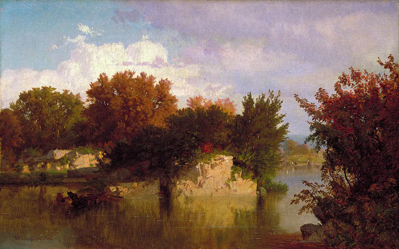 أشجار على طول الجدول في الخريف - ويليام تروست ريتشاردز