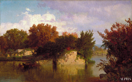 Arbres le long d'un ruisseau en automne - William Trost Richards - Reproductions de tableaux et peintures haut de gamme