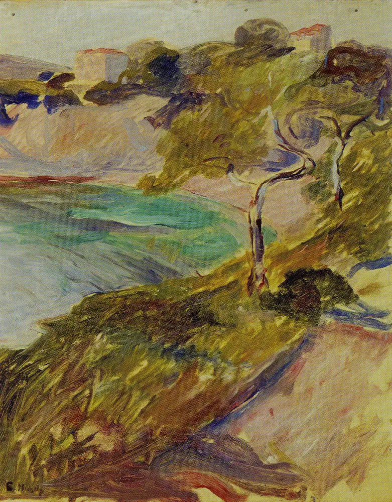 Reproduction du tableau « Arbres près de la Méditerranée - Edvard Munch » par Alpha Reproduction en peinture à l’huile