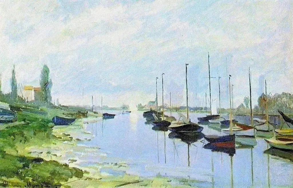 Argenteuil, bateaux au long de la berge W226 par Claude Monet, 1872, musée Mohamed Mahmoud Khalil