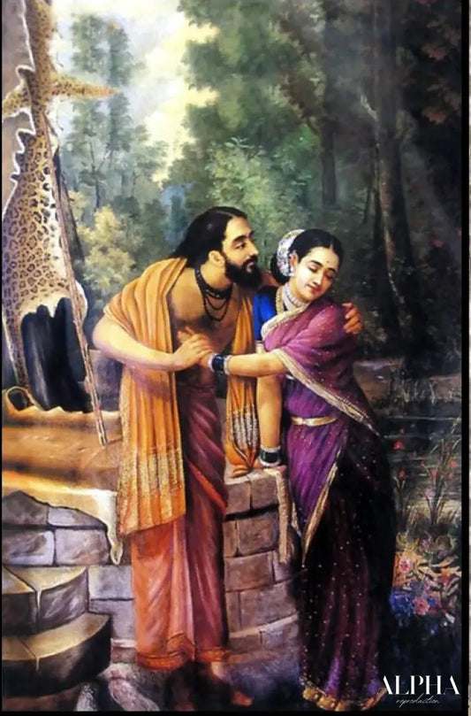 Arjuna and Subhadra - Raja Ravi Varma - Reproductions de tableaux et peintures haut de gamme