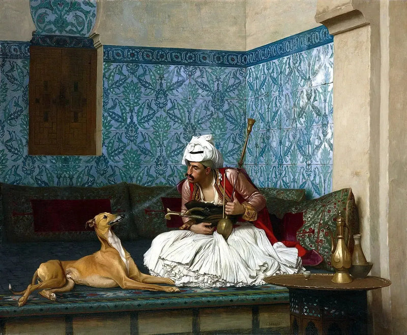 أرنو يخرج الدخان من أنفه على أنف كلبه - جان-ليون جيروم