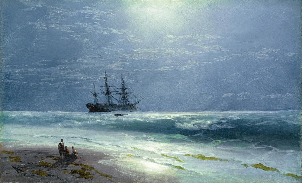 Atterrissage au clair de lune - Ivan Aïvazovski image 1 tableau peint à l’huile sur toile
