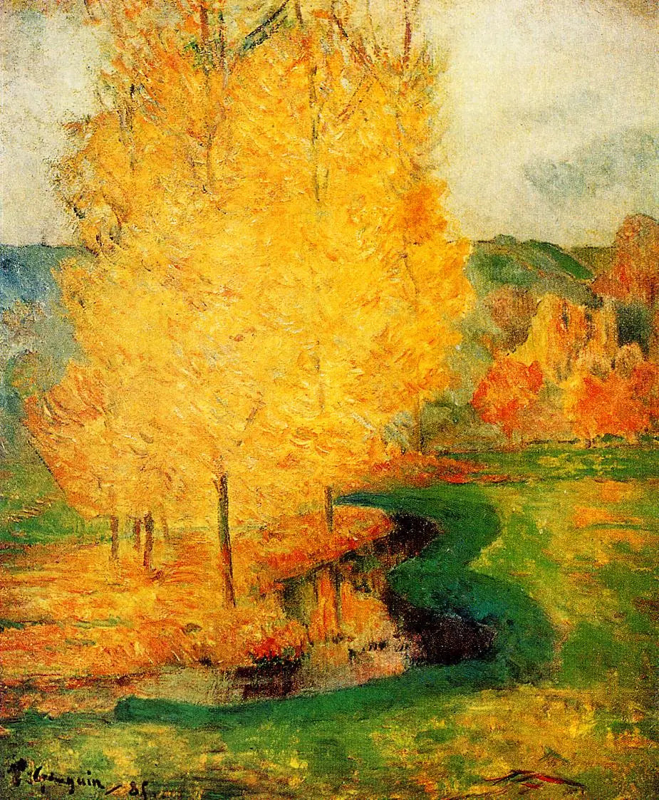 Reproduction du tableau « Au bord du ruisseau, automne - Paul Gauguin » par Alpha Reproduction en peinture à l’huile