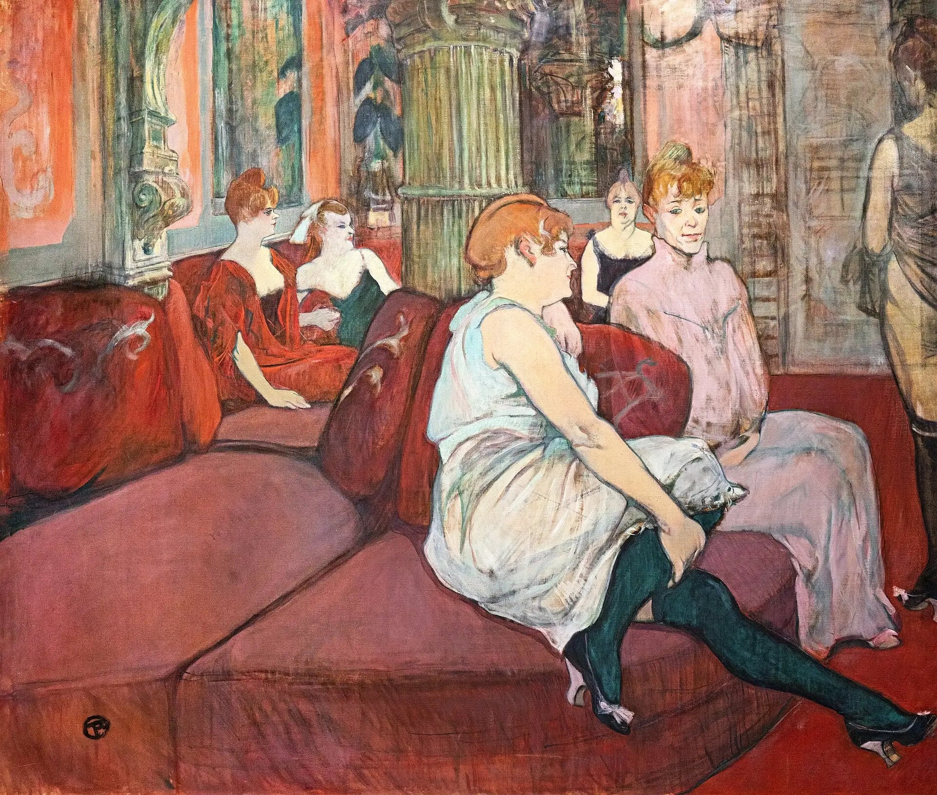 Au Salon de la rue des Moulins - Henri de Toulouse-Lautrec image 1 reproduction artisanale de tableau