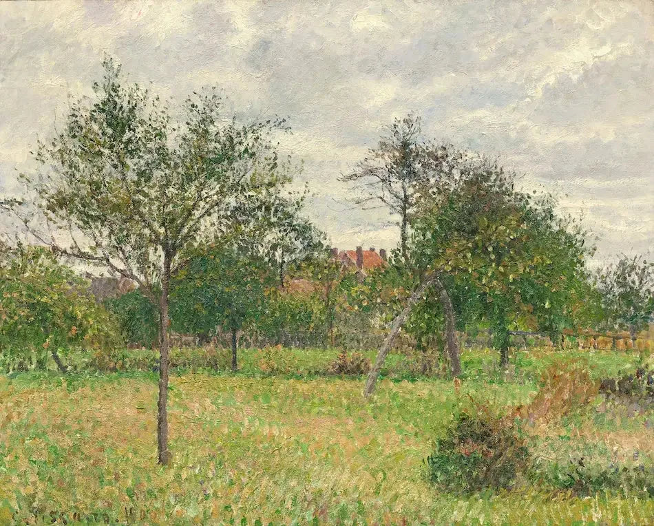 Automne, Matin, Nuageux, Eragny - Camille Pissarro image 1 copie de tableau peinte à la main