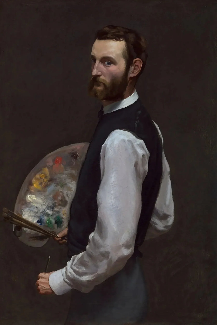 Autoportrait à la palette - Frédéric Bazille image 1 copie peinte à la main à l’huile