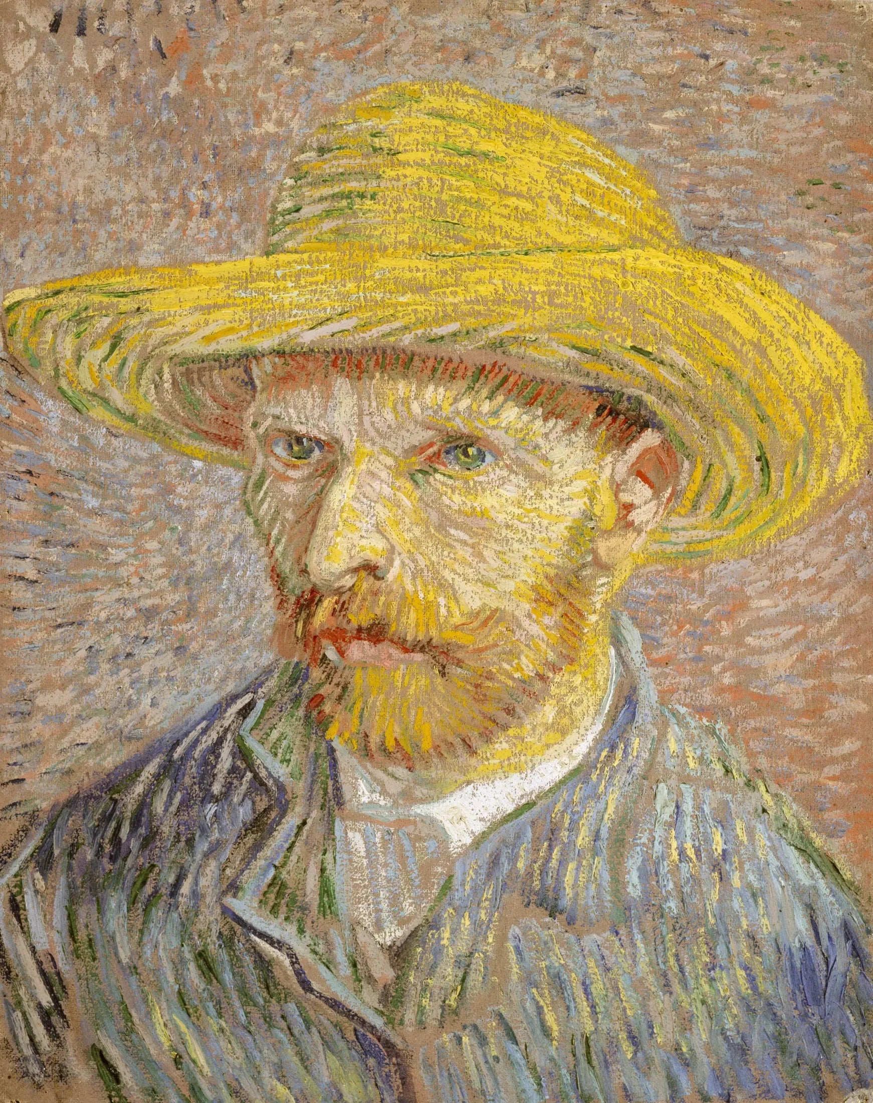 Autoportrait au chapeau de paille - Vincent van Gogh image 1 copie de tableau peinte à la main